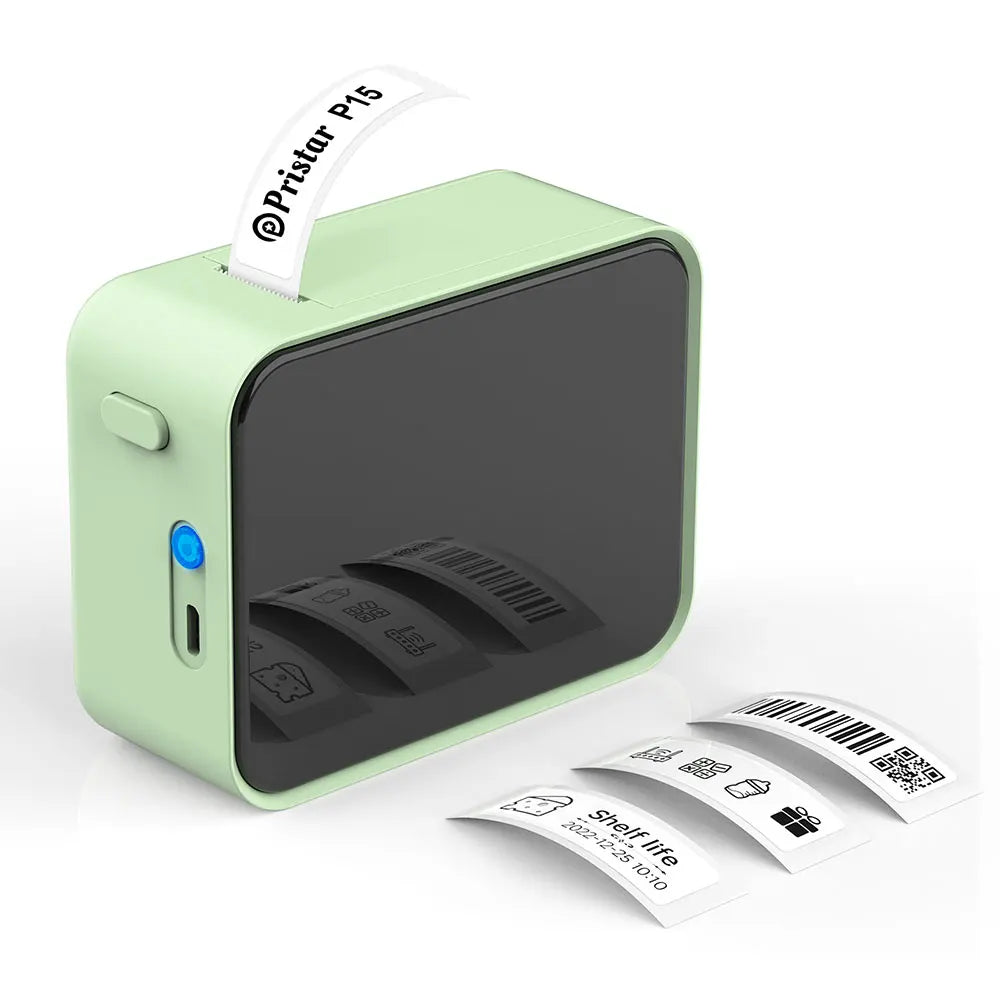 Thermal Label Printer Marklife P15 Labeling Machine Mini Printer Wireless Bluetooth Label Maker or 3PK Adhesive Label Tape