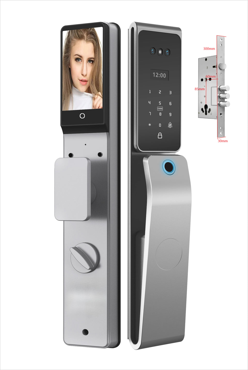 2026 New Tuya 3D Face Palm Recognition Smart Lock Durable Electronic Lock Waterproof Digital Lock Suitable for Europe, Israel