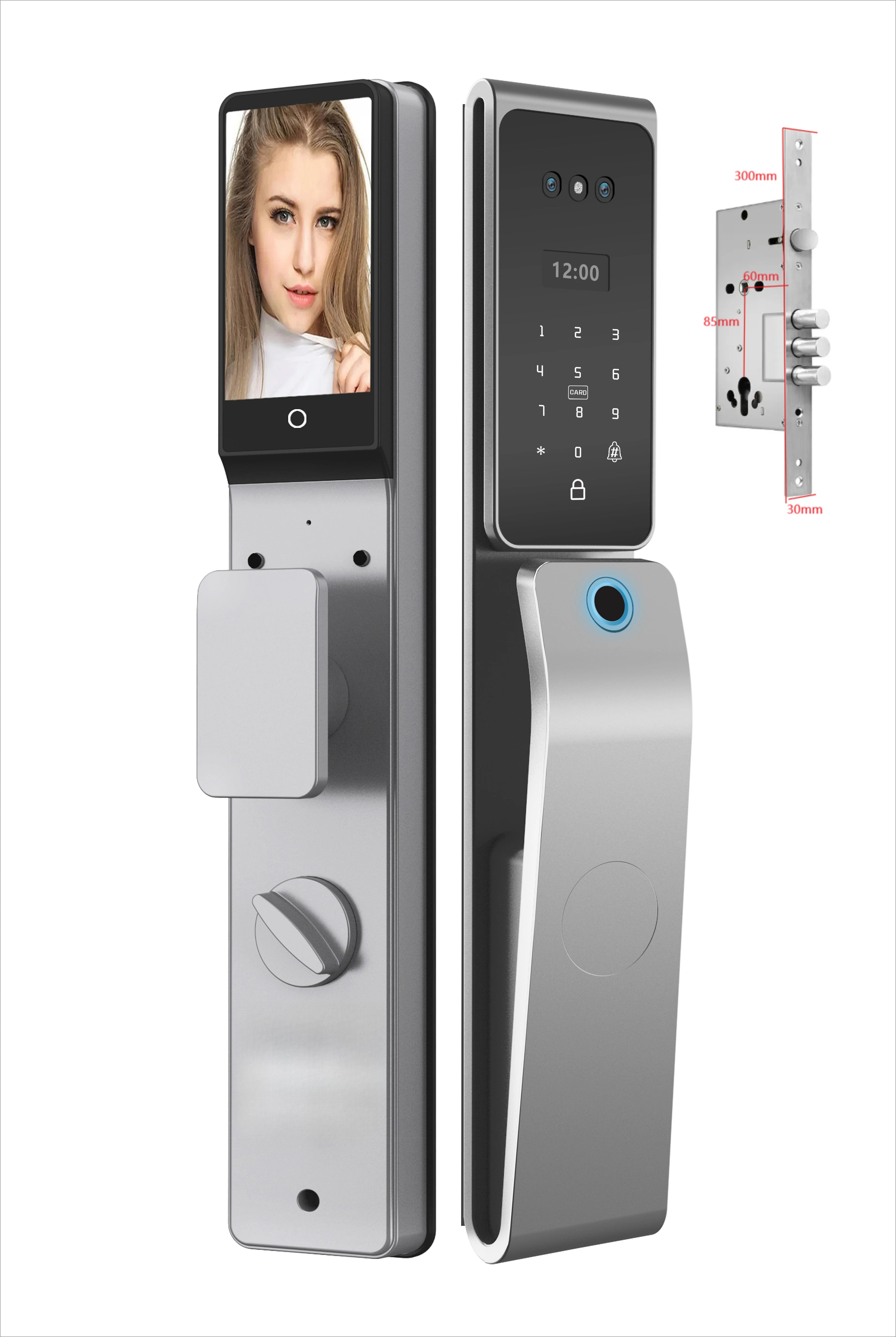 2026 New Tuya 3D Face Palm Recognition Smart Lock Durable Electronic Lock Waterproof Digital Lock Suitable for Europe, Israel
