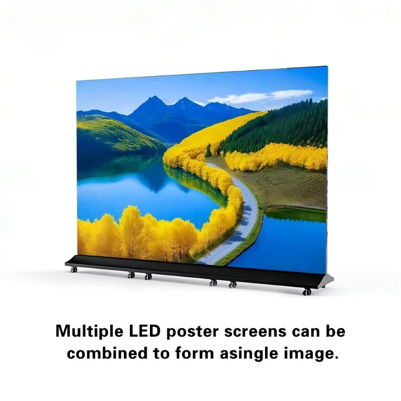 Floor Standing Large Poster Display P1.25P2.5p1.86 Portable Indoor LED Display Screen Advertising Folding Poster Screen