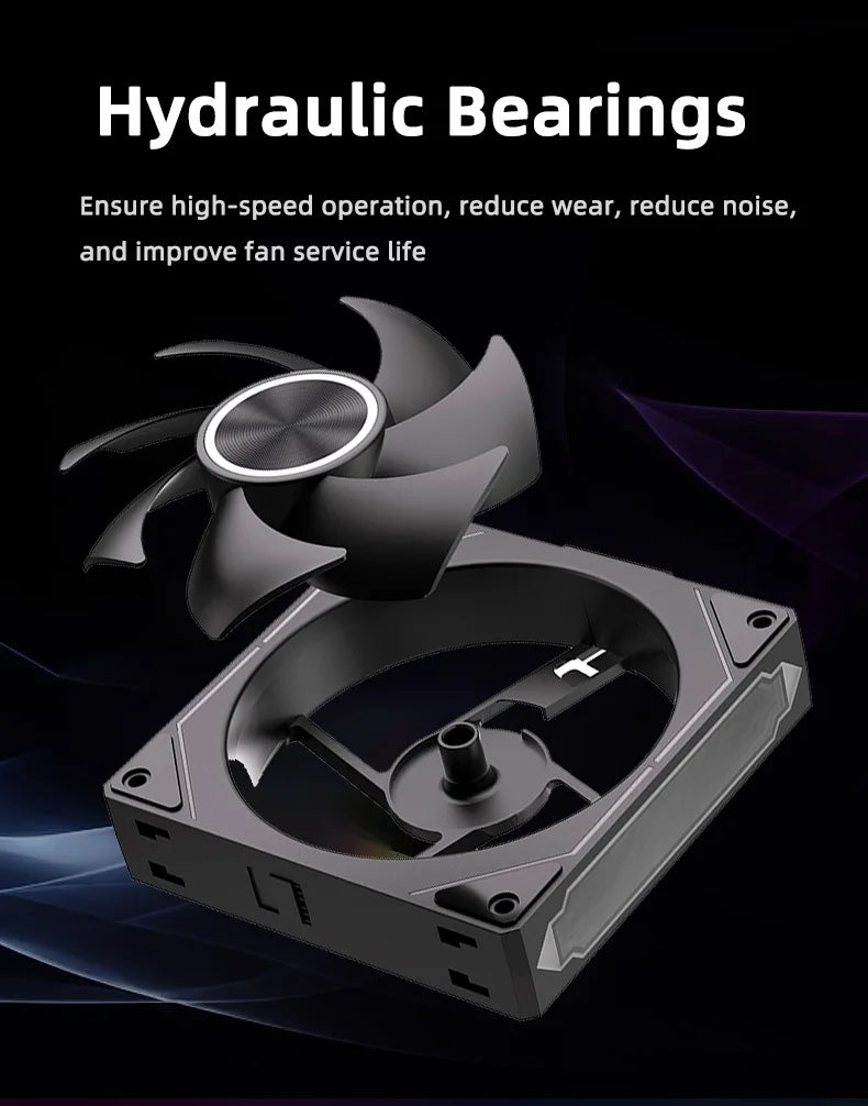 Coolcirc DL-2 Modular Wireless Splicing 120mm PC Case Cooling Fan ARGB Infinite Mirror Lighting Effect for Computer Water Cooler