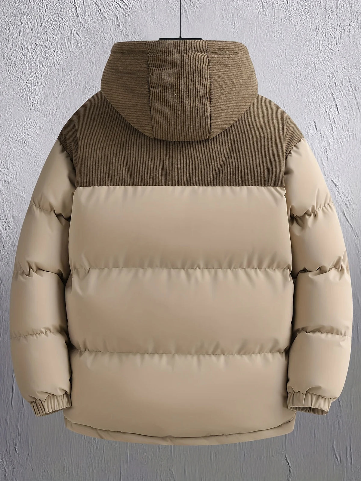 MILANO Printed Patchwork Corduroy Jacket Men Winter Hooded Coat Loose Thickened Outerwear Casual Party Outfit Men's Clothing