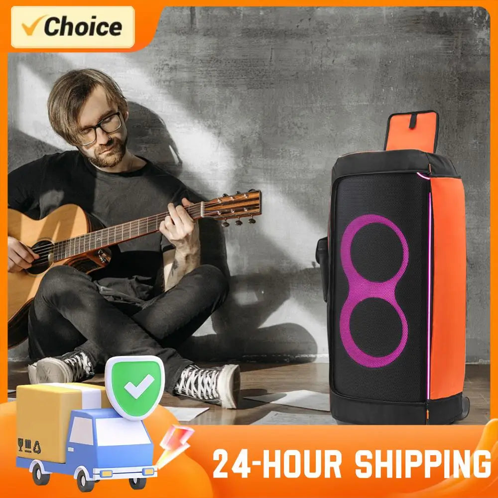 Multifunction Waterproof Speaker Cover for JBL Partybox Ultimate Speaker w/ Storage Pocket Large Capacity Dustproof Protect Bag