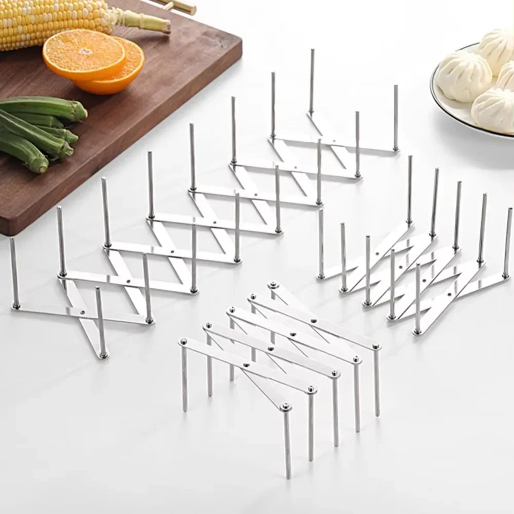 1pc Pot Lid Rack Pan Lid Organizer Retractable Foldable Stainless Steel Plate Holder Shelf Tableware Storage Kitchen Gadgets