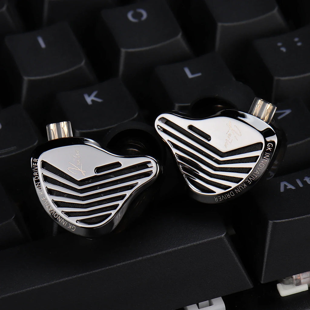 Gk Kunten 1DD Dynamic Drive Earphone Hifi IEMs In Ear Earbuds 2pin Detachable Cable Metal Gamer Headset