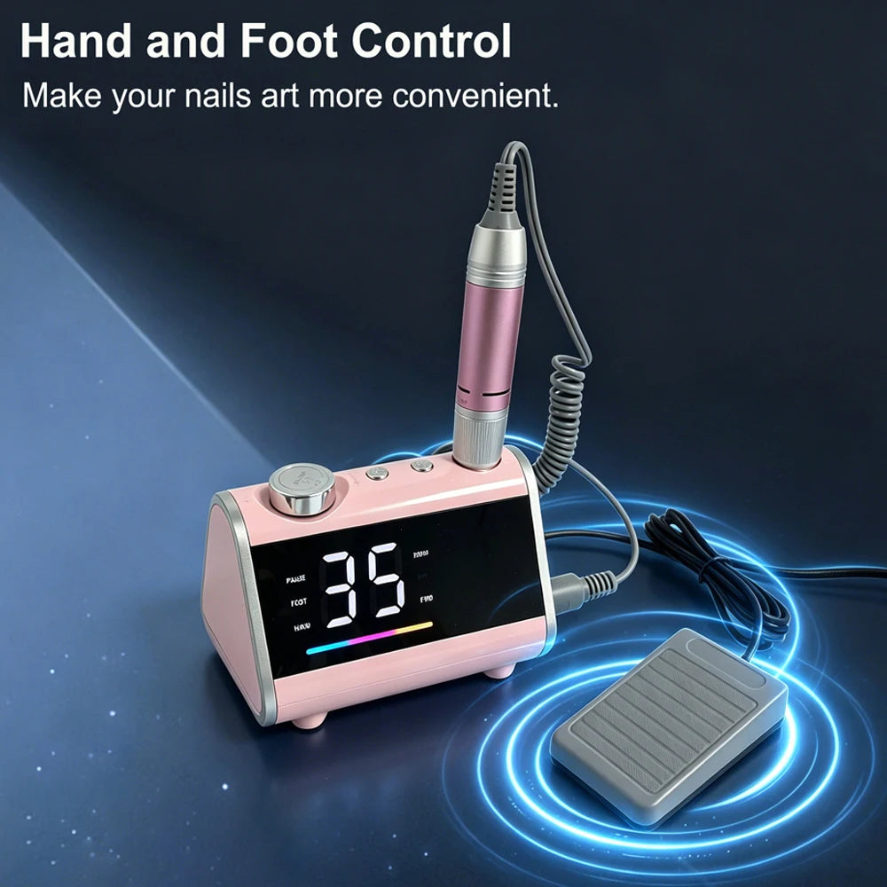 65W 35000 RPM Nail Drill Professional Manicure Machine Electric Nail Drill E-File Pedicure Equipment With Cutters Manicure Set