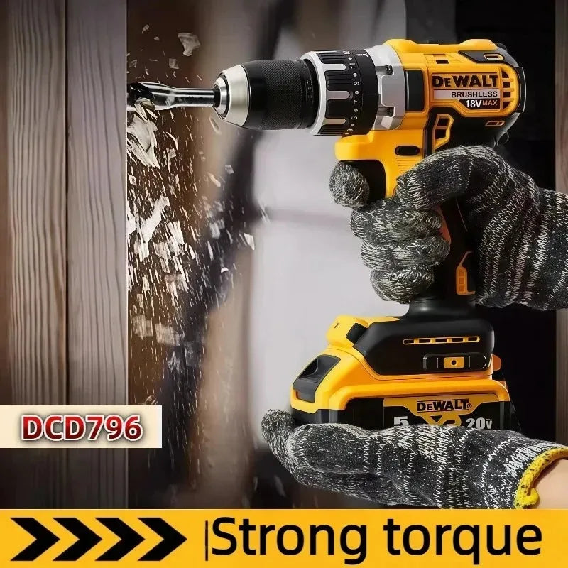 Dewalt DCD796 Cordless Impact Electric Drill Brushless Multifunctional  Screwdriver Rechargeable Power Tools For 18V Battery