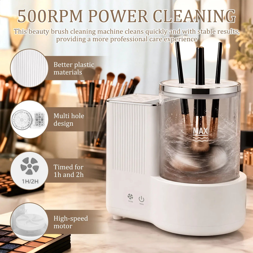 3 IN 1 Electric Makeup Brush Cleaner Machine Makeup Brush Automatic Cleaner Dryer Tool for All Size Beauty Brushes Fast Drying