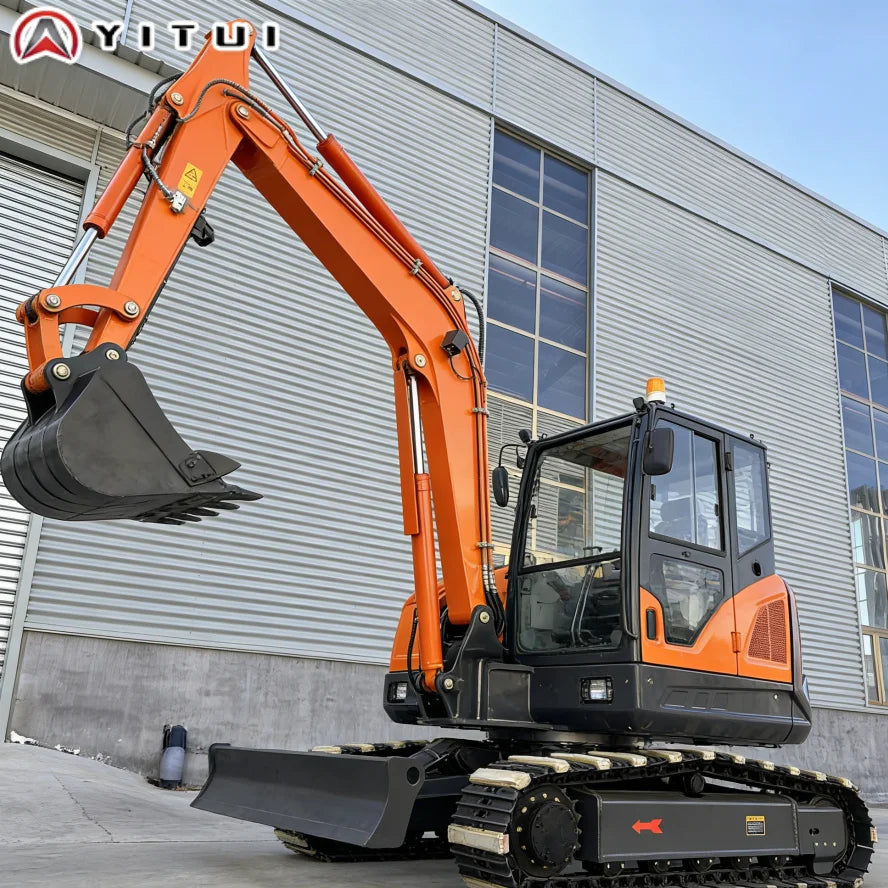 Customized 6.5 Ton Mini Hydraulic Excavator Compact Crawler Digger with Attachments for Farm Construction Garden Maintenance