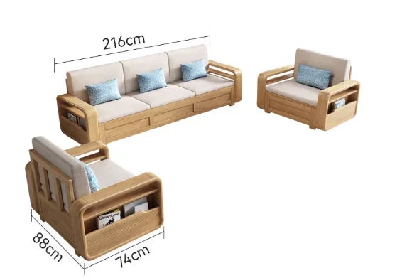 B182 Wood Storage Living Room Sofas Designer Sectional  Nordic Luxury Living Room Sofas Lounges Modern Banken Woonkamer Furnitur