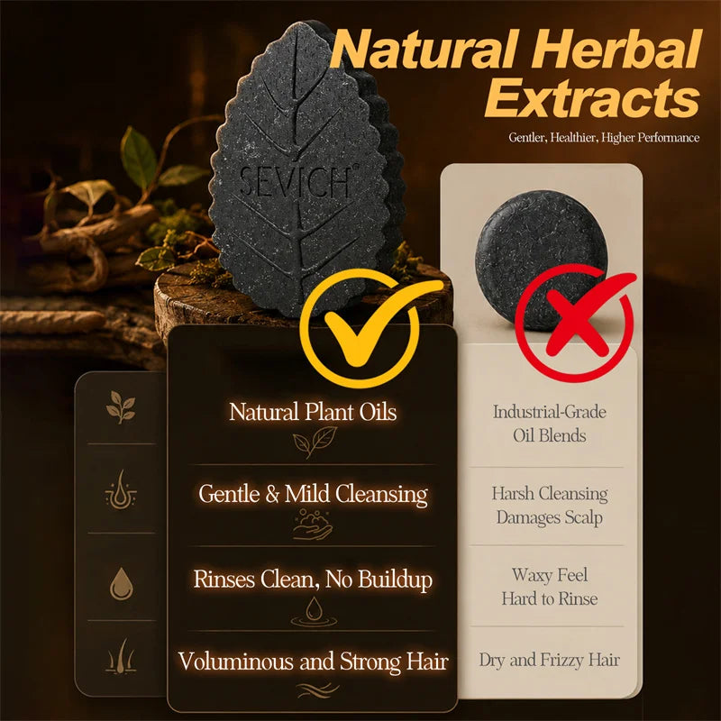 Black Shampoo Soap Natural Hair Darkening Bar Soap Deep Cleansing Nourish Hair Root Shampoo Soap Repair Dry Frizzy Scalp Care