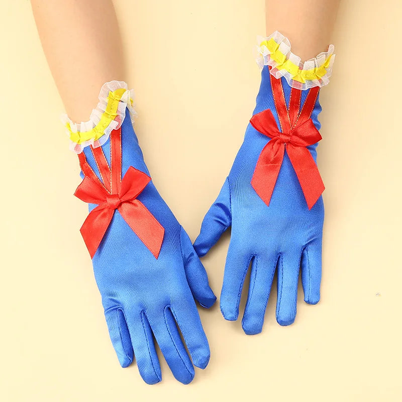 Children's Snow White gloves headband performance cosplay makeup ball party dress up printed gloves