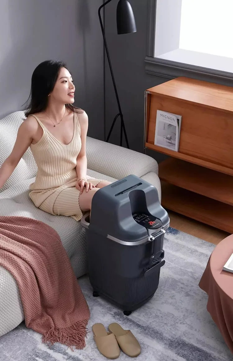 Heated constant temperature automatic foot bath household electric massage foot bath high and deep over the calf knee