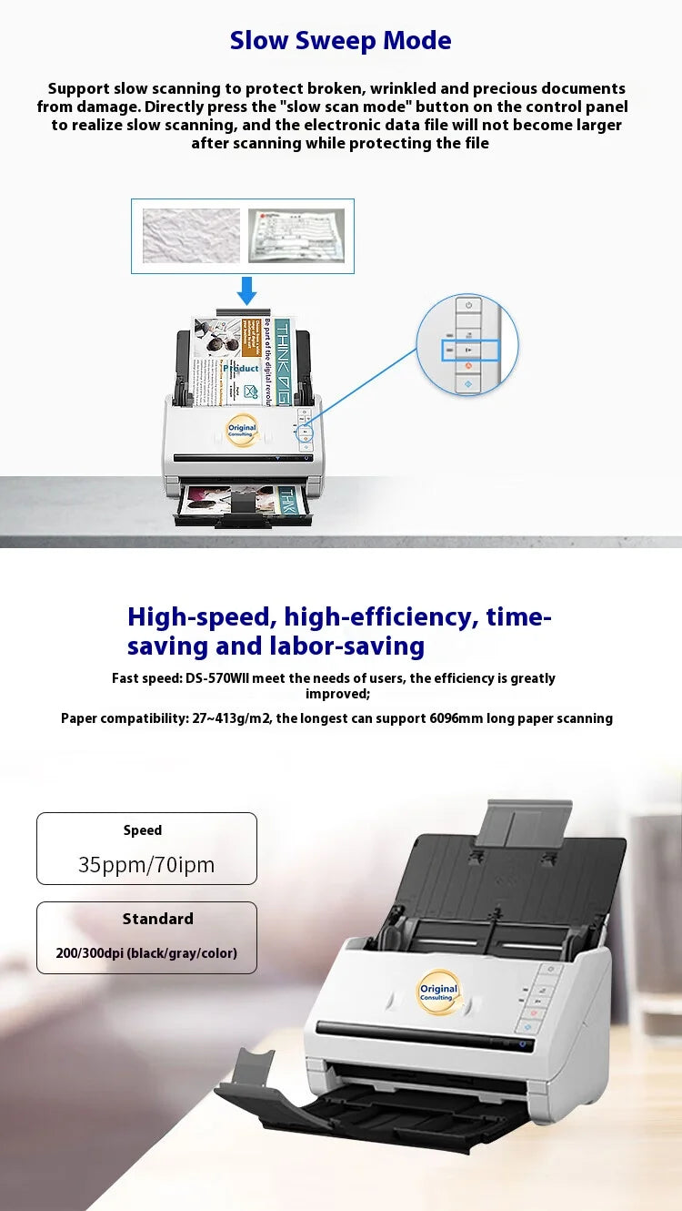 DS570WII/ES580W  High-speed Automatic Double-Sided Wi-Fi Network Office Document Scanner for A4 Format
