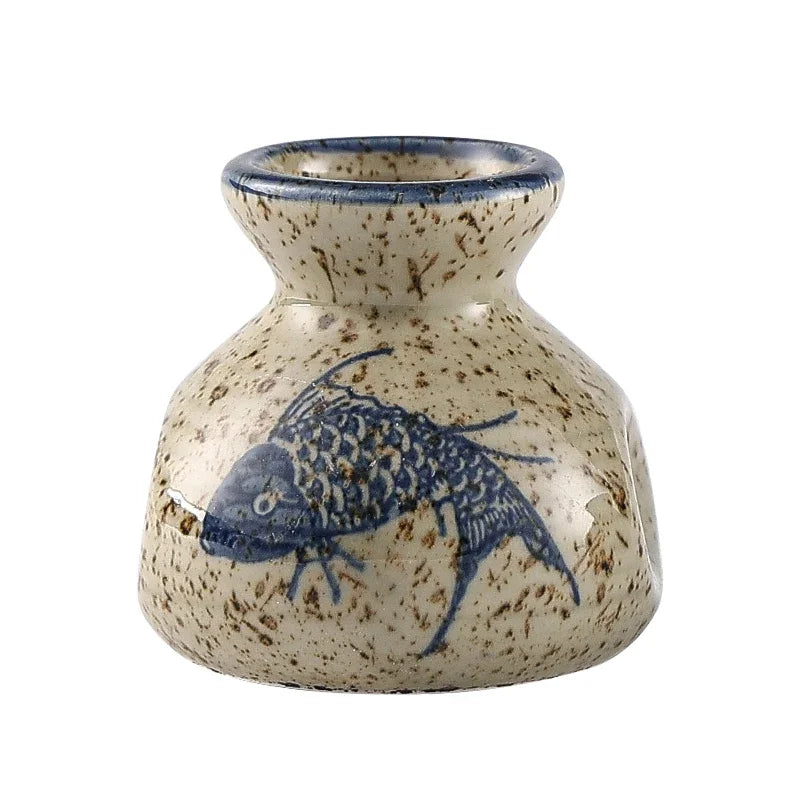 Japanese Retro Toothpick Box Home Toothpick Cotton Swabs Jar Ceramic Pot Glass Dust Cover Modern Exquisite Decoration Modern