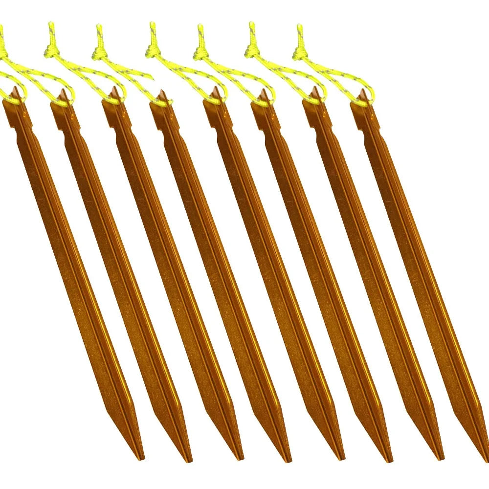 Tent Pegs 18cm Aluminum Tent Stake with Rope Outdoor Tent Nail Peg Tent Accessories Equipment