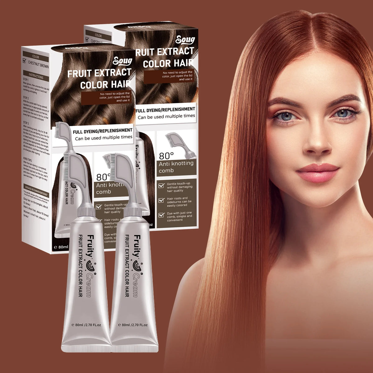 Smoky Silver Grey Hair Dye Cream 100ml - Quick Coloring, Long-Lasting & No Damage DIY Styling for Professional Look.