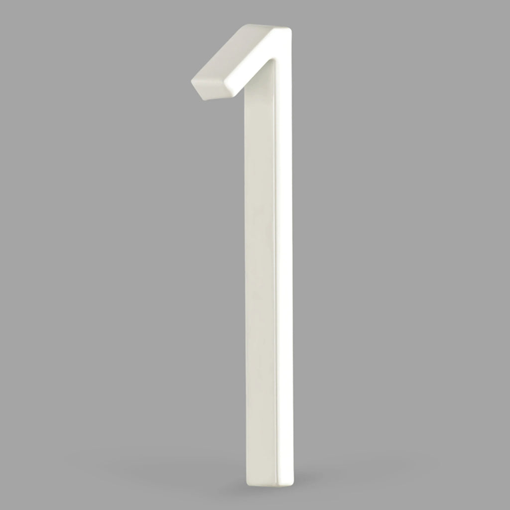 1pc 125mm Floating House Number Outdoor 5 inch White Aluminum Alloy Apartment Door Numbers Mailbox Address Sign #0-9 With Screws