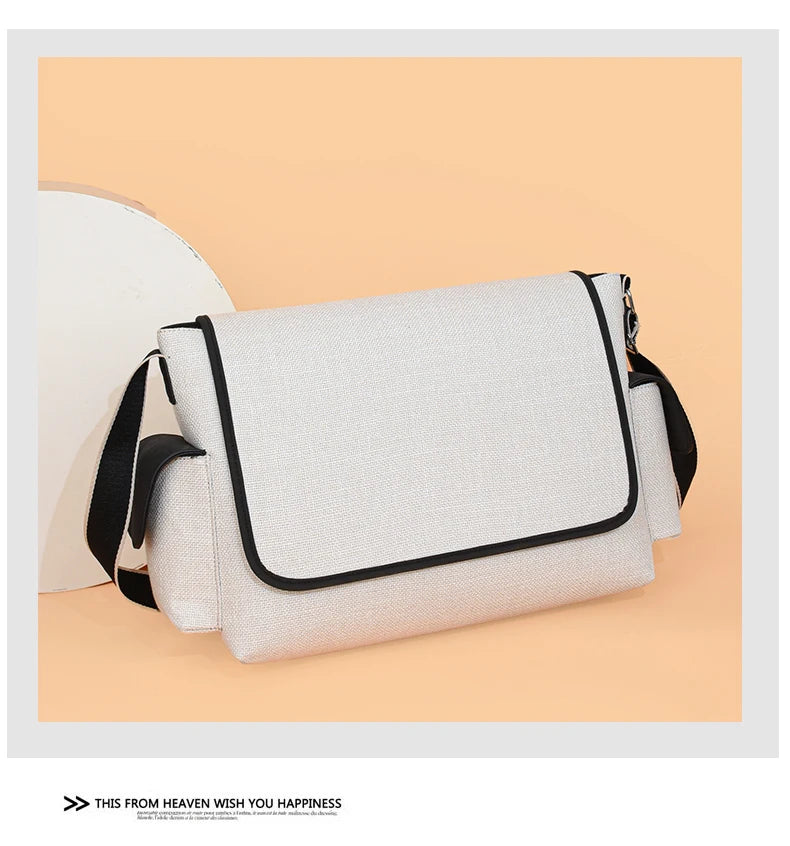 New Women's Large Capacity Canvas Shoulder Bag Casual Tote Handbag Trendy Messenger Bag for Everyday Use