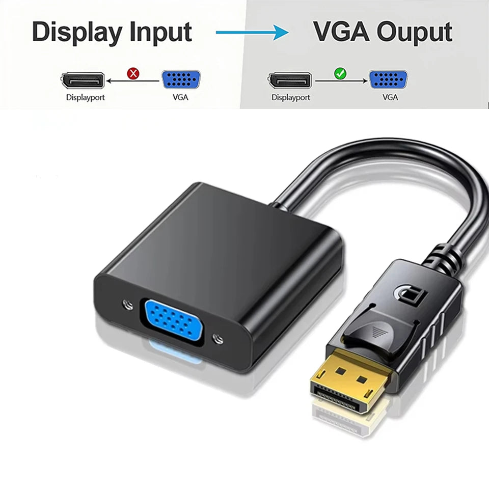 1080P DisplayPort DP to VGA Adapter Cable Male DP to Male VGA Converter Adapter For TV Box Projector PC Laptop DisplayPort Cable