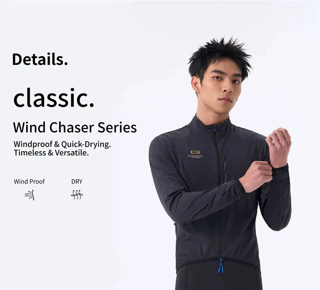 AEC.CYCLIST Windbreaker Cycling Jacket Men Women Ultra Light Quick Dry Cycling Jersey Breathable Bike Coats Zippered Side Pocket