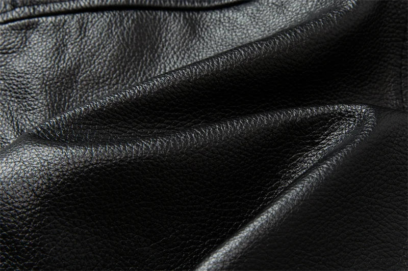 New Motorcycle Leather Jacket Autumn Off-road Motorcycle Riding Jacket Men's Slim Fit Cow Leather Jacket Trendy Lapel Jacket