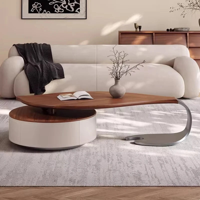 ！@Living Room Furniture Set Wooden Modern Nesting China Small Oval Shape Side Tea Table Design Leaf Shaped Coffee Table