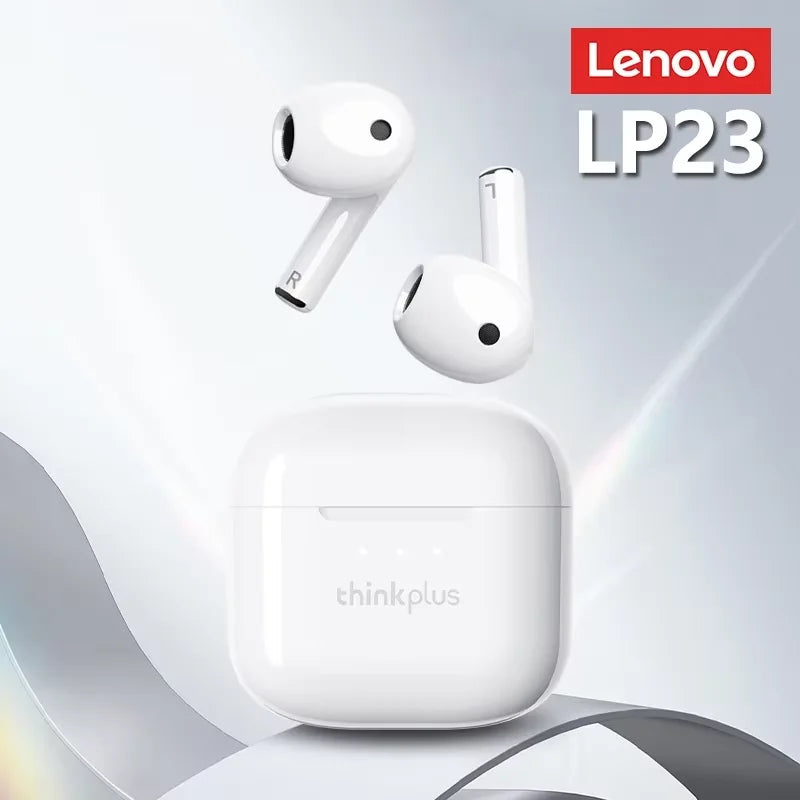Lenovo LP23 Headphones Wireless Bluetooth 5.4 TWS Hifi Stereo Earphones Gaming Sports Touch Control HD Call with Mic Earbud