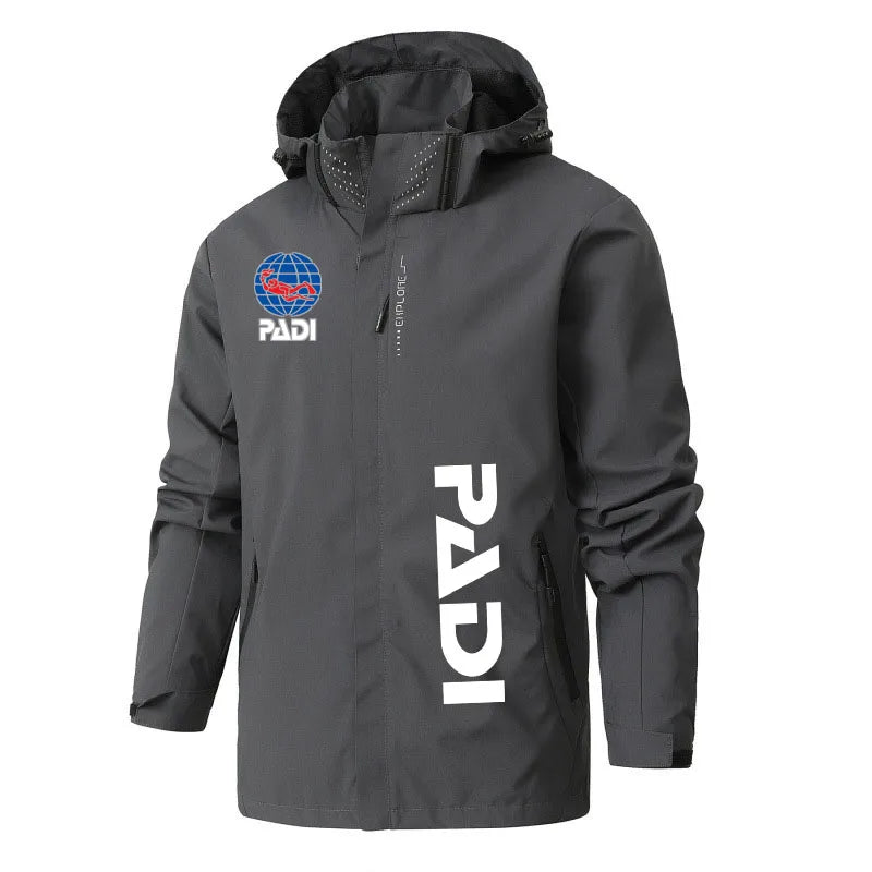 Classical Jacket Scuba Driver Padi Sport Windproof Outwear Spring Autumn Hiking Climbing Windbreaker print Men Cycling Coat