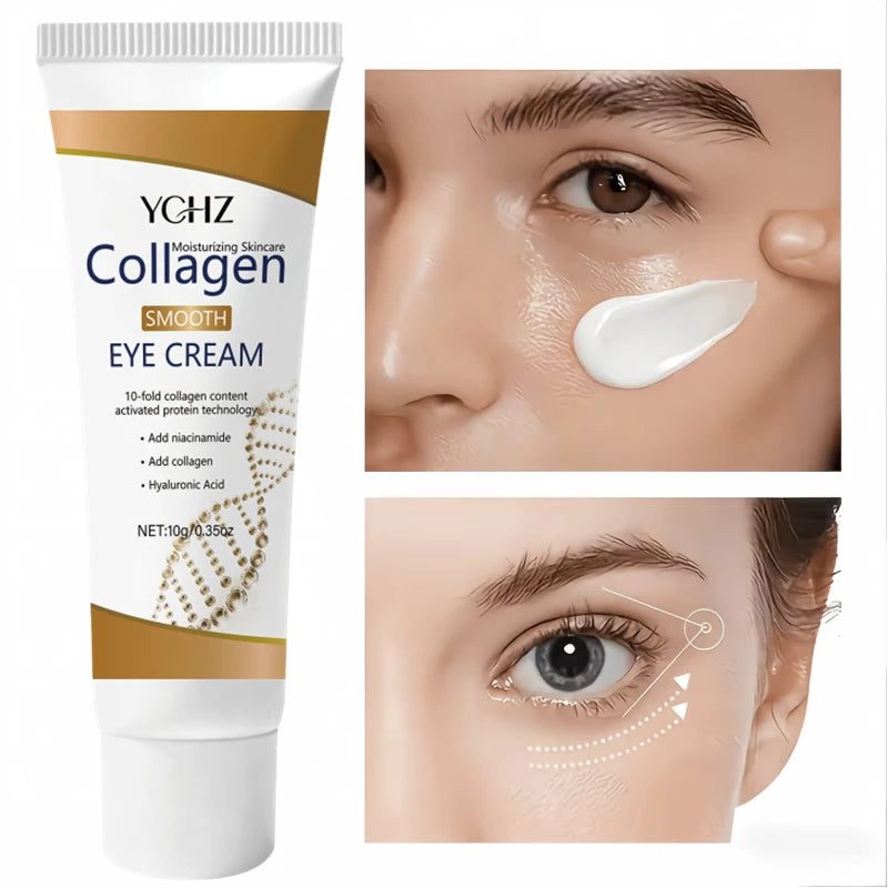 Collagen Eye Cream, Rich in Collagen and Hyaluronic Acid, Deeply Moisturizes the Skin Around the Eyes, Hydrates and Firms the Skin, Making It Smooth, Bright, and Elastic. The Texture Is Light, Gentle, and Does Not Irritate th