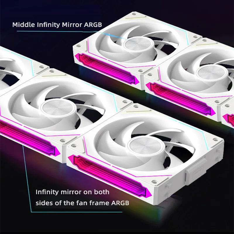 Coolcirc DL-2 Modular Wireless Splicing 120mm PC Case Cooling Fan ARGB Infinite Mirror Lighting Effect for Computer Water Cooler