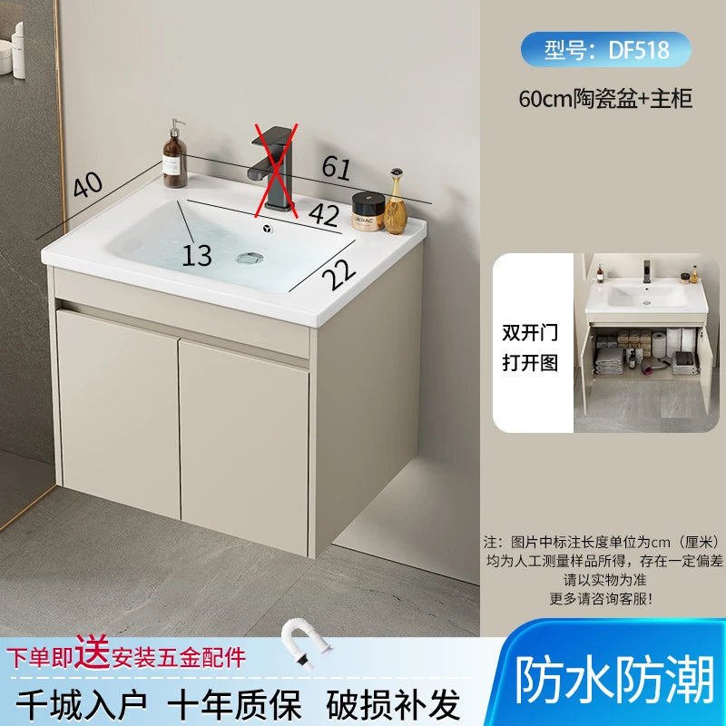 Wall Basin Bathroom Cabinet Set Sink Mirrors Shelves Bathroom Cabinets Storage Organizer Mobile Bagno House Accessories