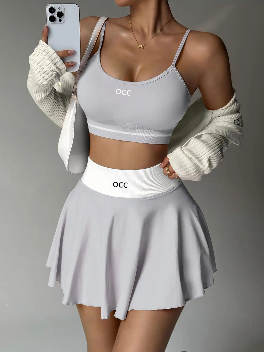 Yoga bra, high waisted tennis skirt, running and fitness pleated skirt, two-piece set, women's comfortable tennis skirt