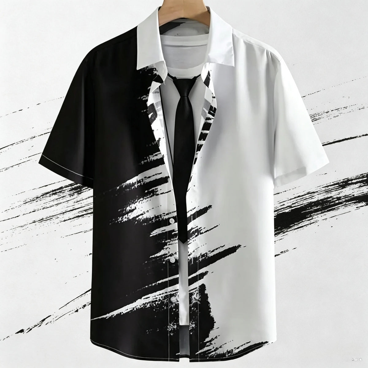 Men's Hawaiian shirts 3d gradient printed loose shirts and oversized shirts, high-quality beach party sweaters