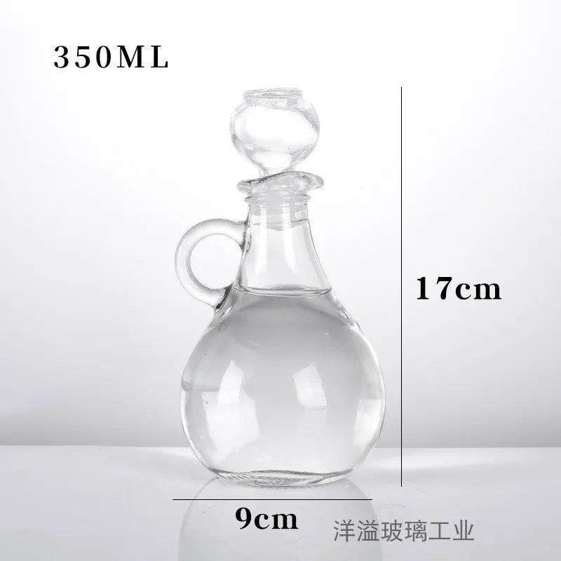 European-style 350ml Glass Oil Jug with Handle Oil Bottle Seasoning Bottle Household Olive Oil Bottle Kitchen Seasoning Tools