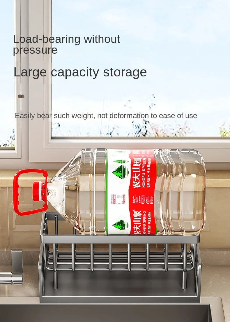 Kitchen Sink Drain Rack Organizer Plastic Self-draining Sink Shelf Soap Sponge Holder Dishcloth Towel Rack Filter Basket
