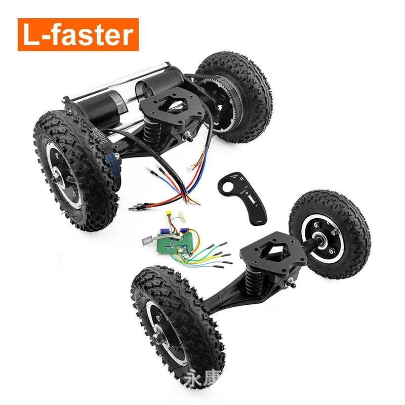 Four-wheel Drive Electric Skateboard Skateboard Belt Drive Frame Longboard Mountain Board 11-inch Bracket 8-inch Tire Double