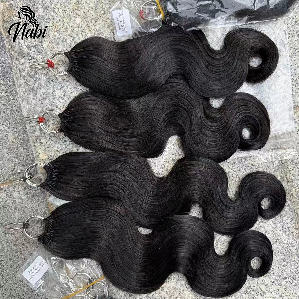 NABI Pre-Separated Crochet Human Hair Bundle Miracle Knots Braiding 14-18inch Water Wave Curly Human Hair for Women