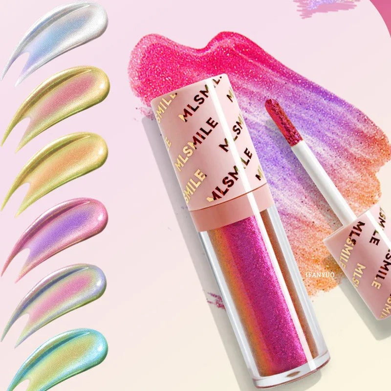 Multichrome Liquid Eyeshadow Stick Metallic Chameleon Glitter Eye Shadow High Pigment Waterproof Sparkling Shiny Lipgloss Makeup