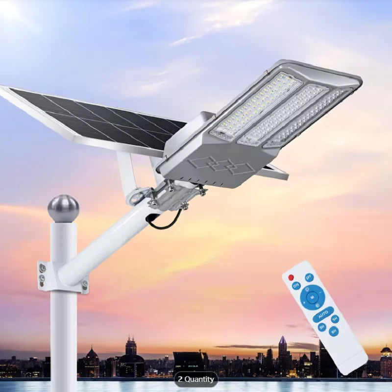 Solar Powered Security Outdoor Light, 6500W 7500K 15000mAh Automatic Dusk to Dawn LED Street Flood Lamp for Garden Patio Yard