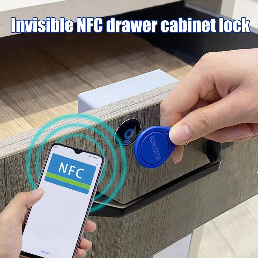T3 Smart Door Lock Invisible RFID Free Opening IC Card Sensor Cabinet Lock Wardrobe Shoe Cabinet Drawer Furniture Door Locks