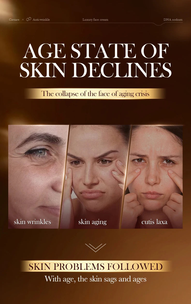 Caviar Firming Wrinkles Face Cream Collagen Lightening Fine Lines Deep Hydration Moisturizing Smooth Brighten Skin Care Products