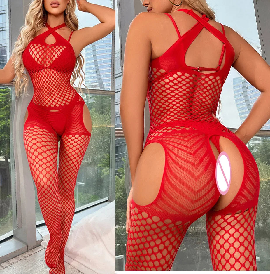 new Sexy Fishnet Lingerie Sheer Babydoll dress Underwear Body stocking Chemises Catsuit Miniskirtbikini body suit bodysuits