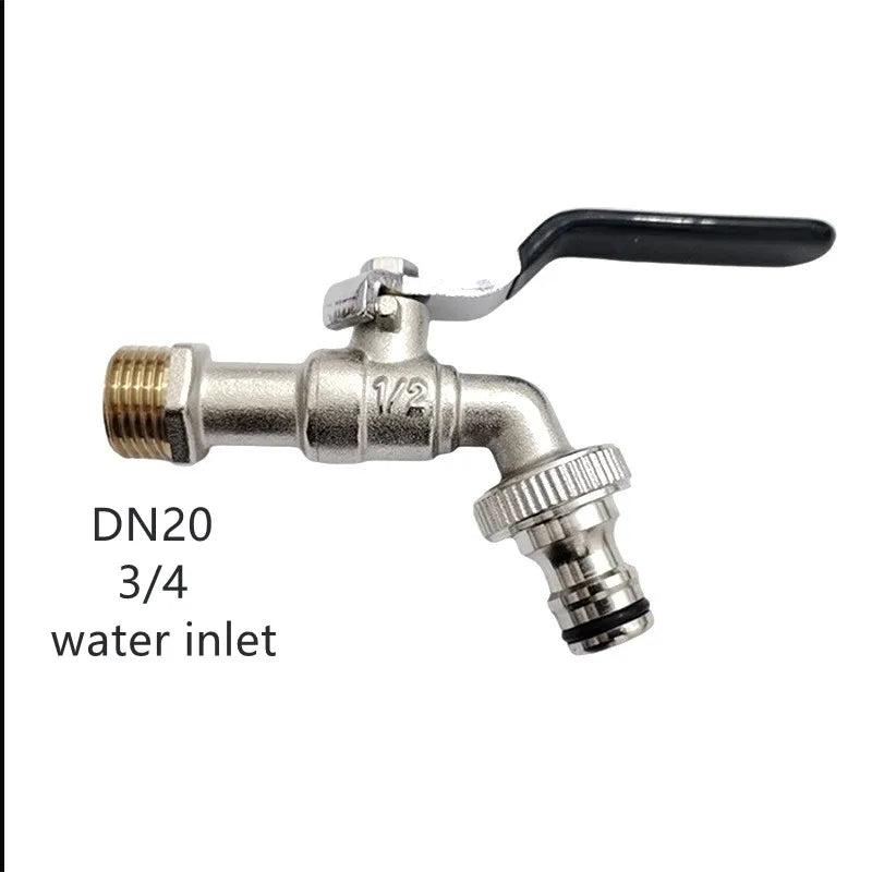 Garden Outdoor Bibcock Faucet DN15 DN20, Anti-freeze, Dual Control Copper for Washing Machine and Kitchen Garden Sink    1/2