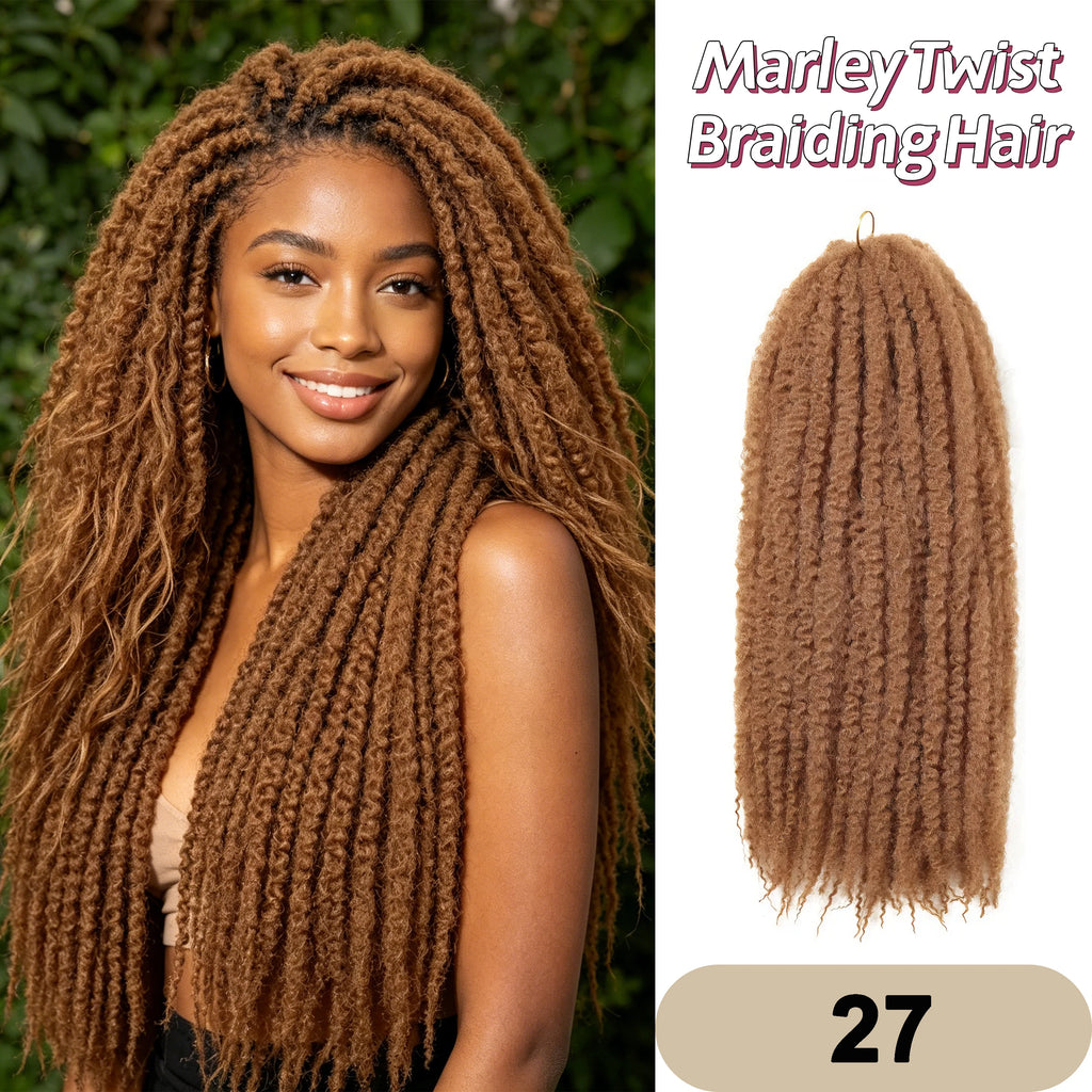 Afro Kinky Twist Crochet Hair Braids Marley Braid Hair 18inches Senegalese Curly Crochet Synthetic Braiding Hair Extensions