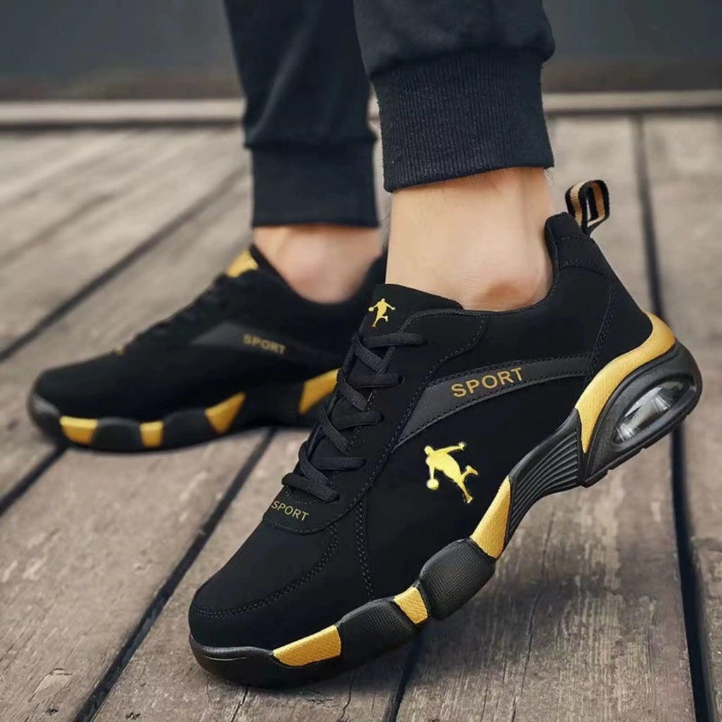 Comfortable Fashionable Men's Running Shoes Spring Outdoor Anti-slip Travel Sneakers Breathable Mesh Inner Synthetic Leather