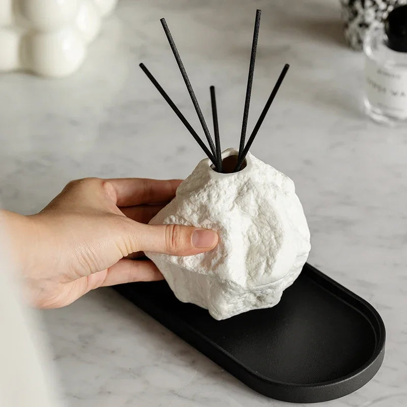 Nordic Style Creative Rock Aromatherapy Bottle Empty Bottle Living Room Decoration Toilet Ceramic No Fire Aroma Diffuser