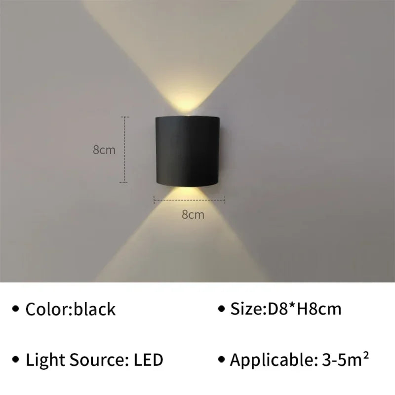 Waterproof Outdoor LED Wall Light for Garden Patio Balcony Warm White Weatherproof