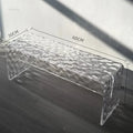 Nordic Acrylic Shoe Changing Stools Transparent Bench Water Ripple Bed End Stool for Bedroom Light Luxury Living Room Furniture