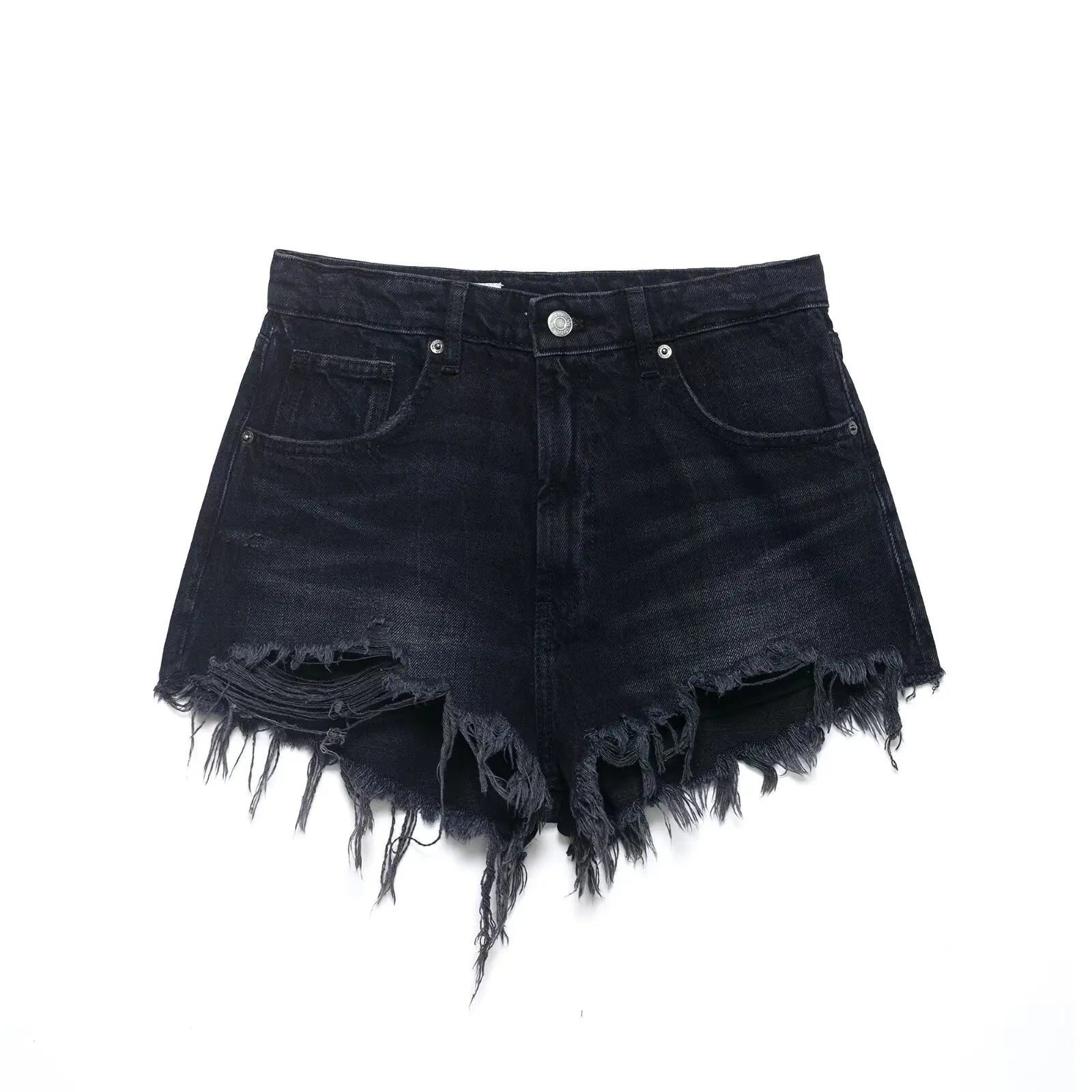 HH Women's High Waisted Denim Shorts Summer Ripped Jean Shorts Frayed Hem A-Line Casual Beach Party Hot Pants Streetwear